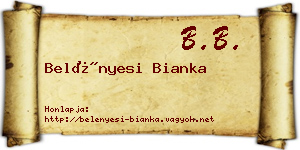 Belényesi Bianka névjegykártya